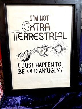 Vintage One of a Kind Framed ET Artwork